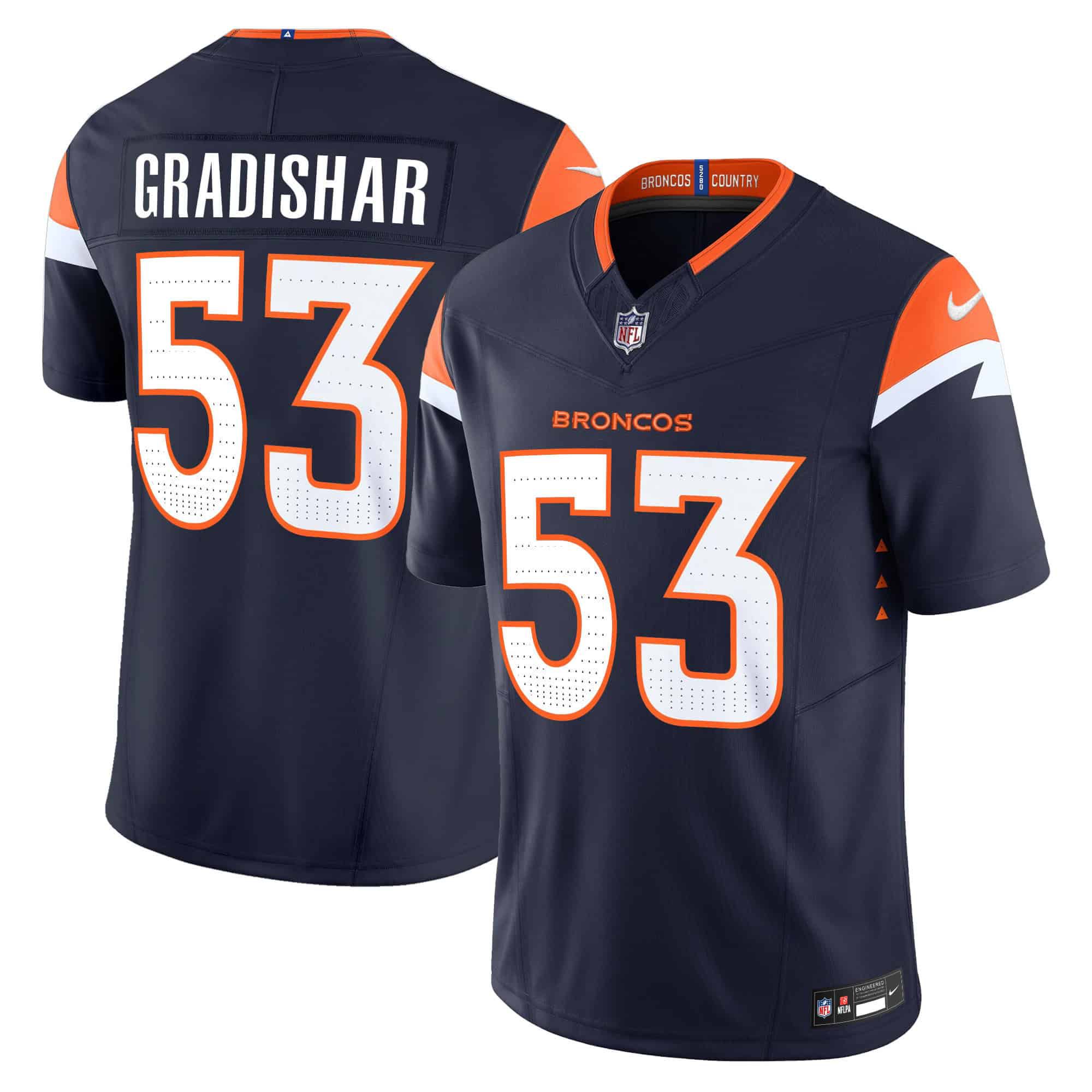 Men Denver Broncos #53 Gradishar Blue 2024 Nike Vapor Limited NFL Jersey
